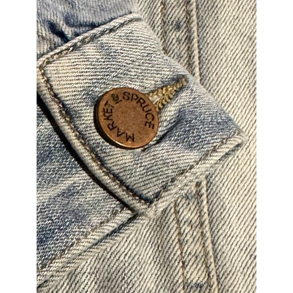 MARKET & SPRUCE Denim Button Up Jean Jacket Womens XS Blue stretch western chic - Picture 7 of 7